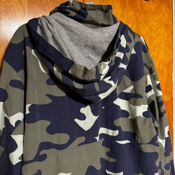Aerie Offline Blue Camo Lightweight Quarter Zip Pullover Hoodie Jacket XL - Picture 7 of 7